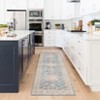 Washable Indoor Vintage Floral Print Living Room Bedroom Area Rugs, Low Pile Non Slip Floor Carpet for Dining Room Home - 4 of 4