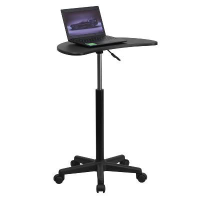Flash Furniture Angle and Height Adjustable Mobile Laptop Computer Table  Cherry 
