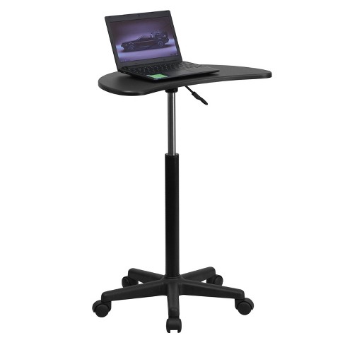 Flash Furniture Bureau d'ordinateur portable en acier noir à hauteur  réglable
