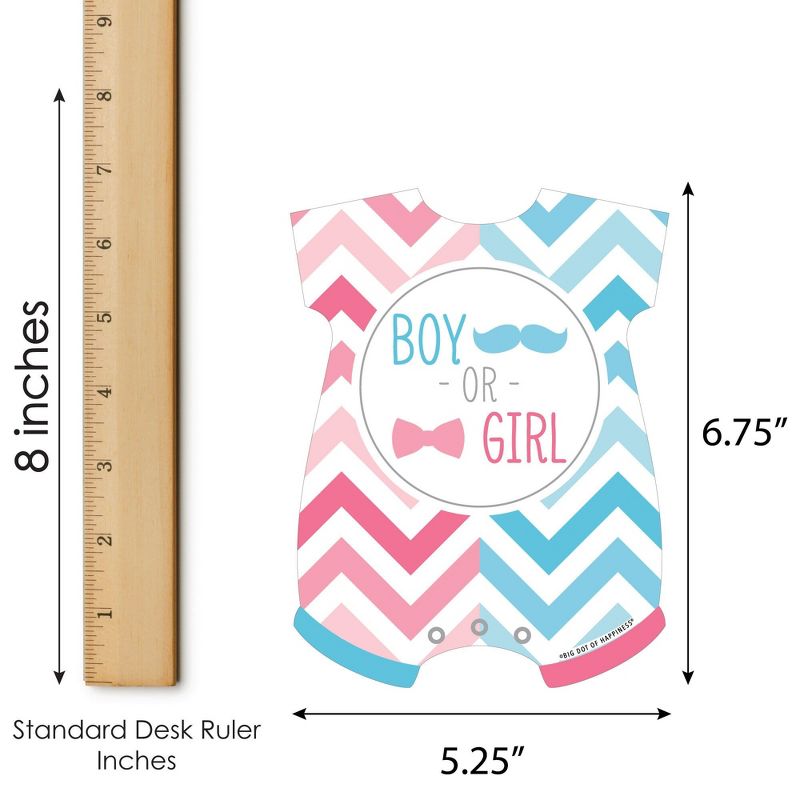 Big Dot of Happiness Chevron Gender Reveal - Picture Bingo Cards and Markers - Gender Reveal Party Baby Shower Shaped Bingo Game - Set of 18, 5 of 6
