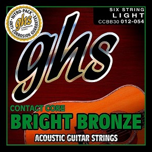 GHS Contact Core Bright Bronze Light Acoustic Guitar Strings (12-54) - 1 of 2