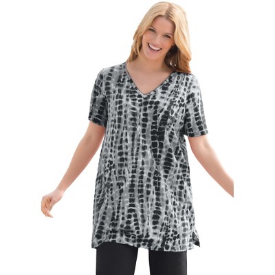 Woman Within V-Neck Tie-Dye Tunic