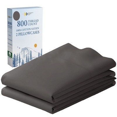 Luxury Pillowcase Set - 800 Thread Count 100% Cotton Sateen, Soft & Cooling Pillowcases by California Design Den
