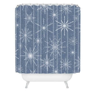Jacqueline Maldonado Snowflakes Twilight Christmas Shower Curtain Blue - Deny Designs