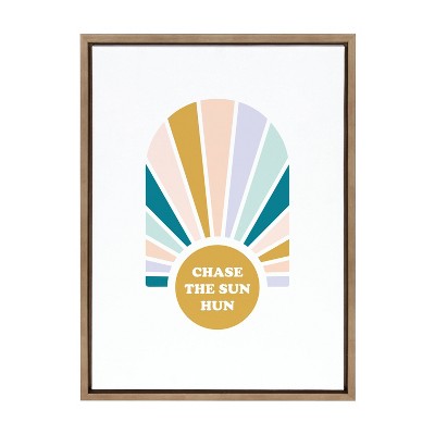 18" x 24" Sylvie Chase the Sun Hun Framed Canvas by Duchess Plum Gold - Kate & Laurel All Things Decor