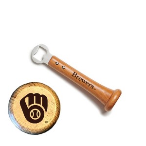 MLB Hardwood Pickoff Bottle Opener, Milwaukee Brewers - 1 of 2