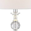 360 Lighting Solange 25" High Modern Table Lamps Set of 2 WiFi Smart Socket Silver Finish Metal Crystal Living Room Bedroom Bedside White Shade - 4 of 4