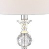 360 Lighting Solange Modern Table Lamps 25" High Set of 2 Stacked Crystal Ball Silver with Dimmers White Drum Shade for Bedroom Living Room Nightstand - image 4 of 4