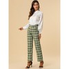 INSPIRE CHIC Women's Plaid Elastic Waist Casual Work Office Long Pants - 3 of 4