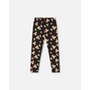 Deux par Deux Girl Jersey Leggings Black Teddy Bear Print - 2 of 4