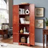 ORRD 72.4" Tall 8-Door Storage Cabinet with 4 Shelves, Freestanding Bookshelf for Living Room, Kitchen, Office & Dining Room（Cherry ） - 2 of 4