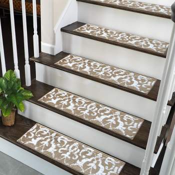 Sussexhome Floral Collection Anti-Slip Carpet Stair Treads, 9" X 28"