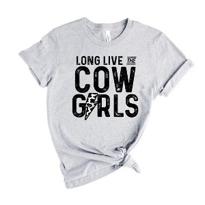 Simply Sage Market Women's Long Live Cowgirls Lightning Bolt Short Sleeve Graphic Tee - 1 of 2