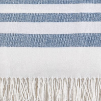 Aqua SARO LIFESTYLE Sevan Collection Striped Design Throw Blanket 50 x 60 
