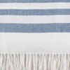 50"x60" Striped Pattern Throw Blanket with Fringes Navy - Saro Lifestyle - 2 of 3