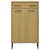 vidaXL Shoe Rack with Metal Legs Brown Solid Wood Pine OSLO - 4 of 4