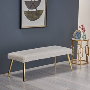 Capernaum Faux Fur Bench - Christopher Knight Home - 1 of 4