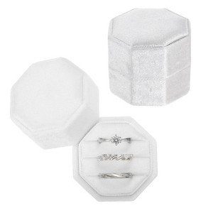 Unique Bargains Vintage Velvet Octagonal 3 Slots Jewelry Storage Boxes 2 Pcs - 1 of 4