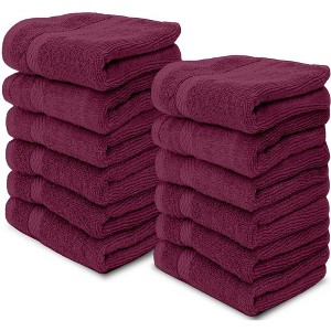 White Classic Luxury 100% Cotton Washcloths Set of 12 - 13x13" - 1 of 4