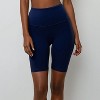Calypsa Women's Plus Size Chlorine Resistant Tummy Control Long Bike Swim Shorts - 3 of 4
