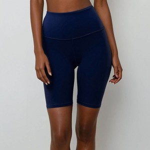 Calypsa Women's Chlorine Resistant Tummy Control Long Bike Swim Shorts - 1 of 4