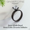 Solitaire Engagement Ring for Women 4mm Cubic Zirconia 1CT Stainless Steel by Ginger Lyne - 2 of 4