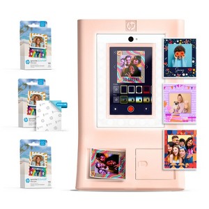 HP Sprocket Photobooth 3x4" Photo Printer, Bundle w/3.5 x 4.25” Zink Photo Paper (300 Sheets) - 1 of 4