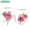 Unique Bargains Wedding Prom Parties Special Events Artificial Flower Wrist Corsage 1 Set - 3 of 4
