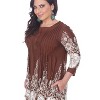 Women's Plus Size 3/4 Sleeve Printed Dulce Tunic Top - White Mark - 4 of 4