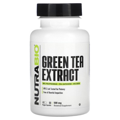 NutraBio Green Tea Extract, 500 mg, 90 Veggie Capsules