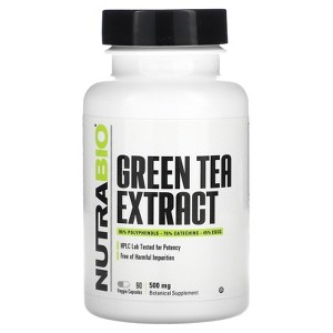 NutraBio Green Tea Extract, 500 mg, 90 Veggie Capsules - 1 of 4