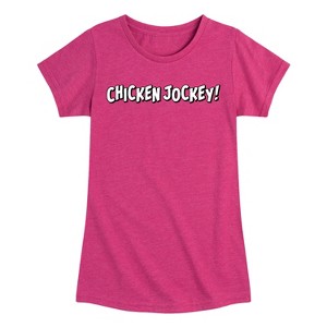 Girls' - Instant Message - Chicken Jockey Gamer Fitted Short Sleeve Graphic T-Shirt - 1 of 4