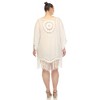 Plus Size Crocheted Fringed Trim Dress  Cover Up - White Mark - 3 of 4