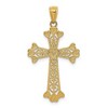 Black Bow Jewelry 14k Yellow Gold Diamond-Cut Filigree Heart Cross Pendant, 18 x 33mm - 3 of 4