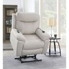 Polished Microfiber Power Motion Recliner with Lift, Heating & Massage, Ergonomic Comfort Chair for Living Room - 2 of 4