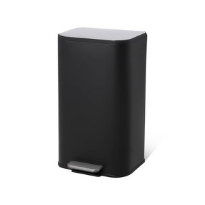 Kitchen Trash Can, Stainless Steel Garbage Can, Step On Trash Can with Quiet Close Lid & Inner Bucket for Kitchen Office - 1 of 4