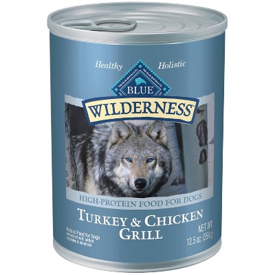 Blue Buffalo Wilderness Grain Free High Protein Wet Dog Food Turkey & Chicken Grill - 12.5oz