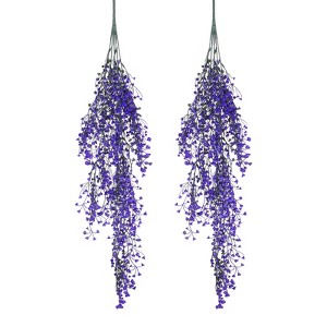 Unique Bargains Plastic Artificial Hanging Plants Fake Ferns Hanging Vines for Wedding 2 Pcs - 1 of 4