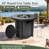 32" Propane Gas Fire Pit Table, 50000 BTU Round Outdoor Fire Pit with Durable Steel Frame for Patio, Deck, Garden, or Courtyard – Black - 2 of 4