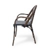 Christopher Knight Home 2pk Brianna Outdoor French Cafe Chairs - Black/White: Aluminum Frame, Woven Rattan, Weather-Resistant - image 4 of 4