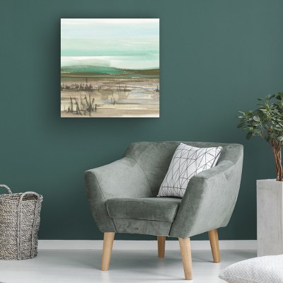 Ethan Harper Sparkling Marsh II 35" x 35" Canvas Landscape Art