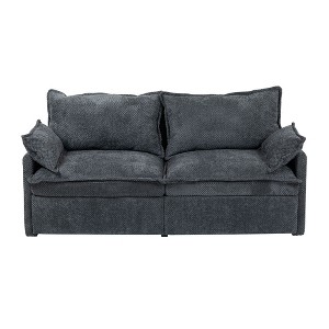 PAGED Corduroy Sofa, Pull Out Sofa Bed, Convertible Sleeper Sofa Couch with Side Storage and USB Ports for Living Room - 1 of 4