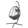 CAVINAS Indoor & Outdoor Wicker Patio Egg Chairs with Cushion & Stand,Swing Hanging Chairs for Bedroom,Backyard,Balcony - 4 of 4