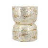 HDZNVF 14x14x18 inch Decorative Bamboo Hourglass End Table with Gold and White Shell Finish - 2 of 4