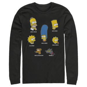 Men's The Simpsons Family Faces Long Sleeve Shirt - 1 of 4