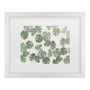 Trademark Fine Art - Pictufy Studio II Monstera Leaves Matted Framed Art - 1 of 4