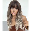 Jessie's Wig 16 Inch Wavy Wig With Bangs Synthetic Hair Ombre Brown to Blonde 1 Pc/Pack - 3 of 4