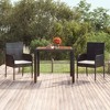 vidaXL Patio Table with Wooden Top, Black, 35.4"x35.4"x29.5" Poly Rattan - 2 of 4