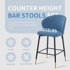 Counter Height Bar Stools Set Of 2, Kitchen Chairs With Metal Footrest and Frame,Jacquard Upholstered Dining Bar Seat Height Chairs -Cuddlewood - 4 of 4