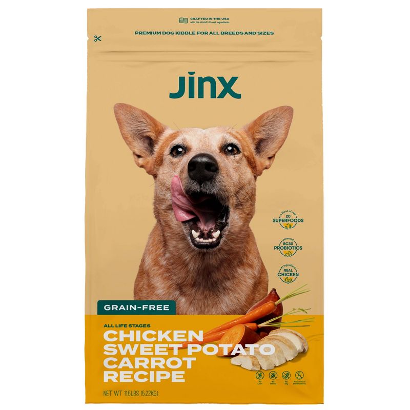 Jinx Grain-Free Dry Dog Food with Chicken, Sweet Potato & Carrot Flavor, 1 of 8